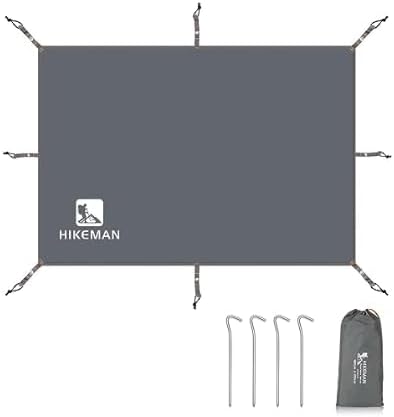 HIKEMAN Waterproof Tent Footprint Camping Tarp - Ultralight Tent Floor Saver,Multifunctional Tents Ground Sheet Mat with 4 Tent Stakes for Camping,Picnic,Hiking,Backpacking,Hammock,Beach