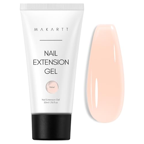 Makartt Poly Nail Gel:Builder for Extension, Light Nude Color, 50 ML, Strengthener Overlay 3d DIY, Multifunctional, Long-Lasting and Easy to Use Supplies-Rebel