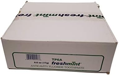 144 Tubes of Freshmint 0.6 oz. Anticavity Fluoride Toothpaste, Metallic Tube, Tubes do not have Individual Boxes for Extra Savings, Travel Size