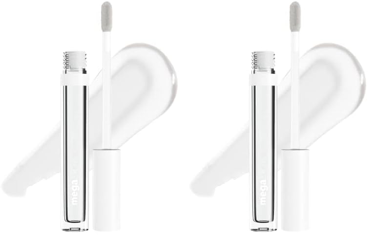 wet n wild Mega Slicks Lip Gloss | Long Lasting | Hyaluronic Acid | High Shine | Crystal Clear (Pack of 2)