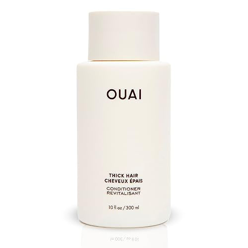 OUAI Thick Hair Conditioner - Moisturizing Conditioner for Dry, Frizzy Hair - Keratin, Marshmallow Root, Shea Butter and Avocado Oil - Paraben, Phthalate and Sulfate Free Hair Care (10 Oz)