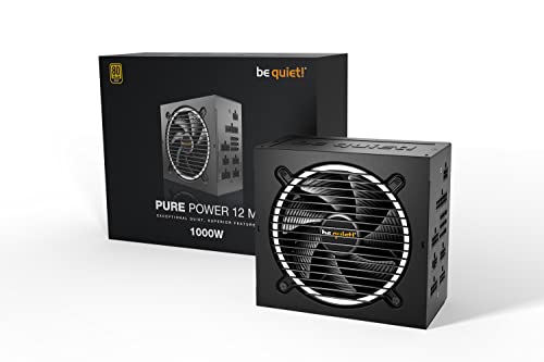 Pure Power 12 M 1000W | ATX 3.1 Compliant | 80 Plus® Gold | Modular Power Supply | for PCIe 5.0 GPUs and GPUs with 6+2 pin connectors | 12VHPWR Cable Included | Silent 120mm be quiet! Fan - BN506