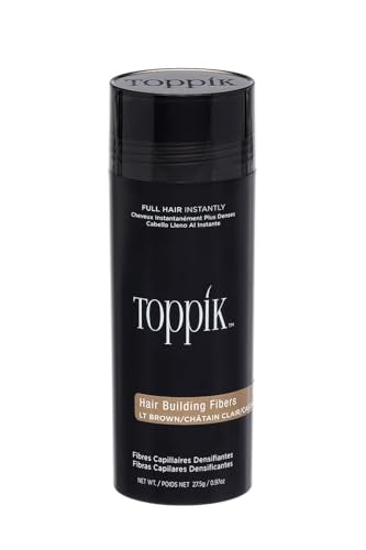 Toppik Hair Building Fibers, Light Brown, 27.5g | Fill In Fine or Thinning Hair | Instantly Thicker, Fuller Looking Hair | 9 Shades for Men & Women