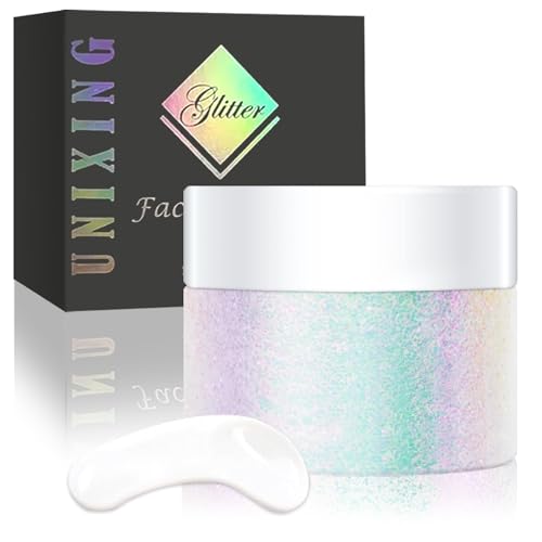 Holographi Face Body Glitter Gel, Sparkle Color Changing Face Glitter Gel for Body, Face, Hair and Lip Color Changing Sparkling Glitter Gel for Women Girls Music Festival Concerts Party (#03)