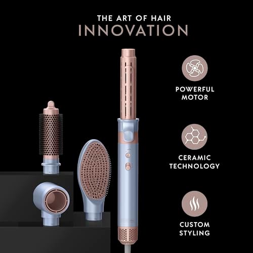 INFINITIPRO by CONAIR DigitalAIRE Multi Hair Styler, Air Styling System for Curls, Waves, Blowouts & Volume, 4 Attachments to Personalize Your Look Plus Storage Bag, Light Blue