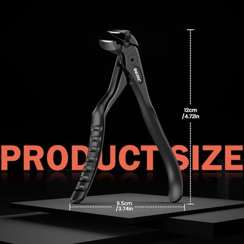 BEZOX Toenail Clippers for Seniors – Upgraded Long Handled Curved Head Toe Nail Clippers for Thick Nails for Elderly - Black