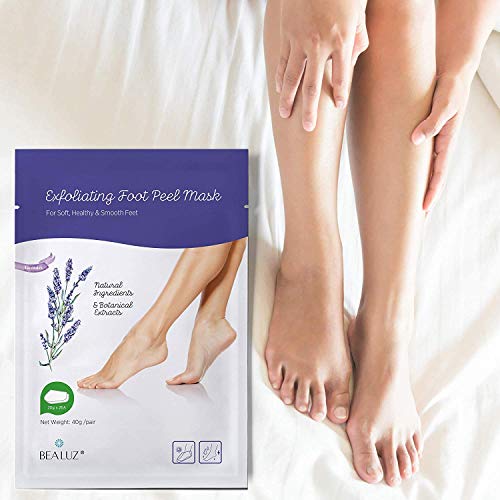 2 Pairs Foot Peel Mask Exfoliant for Soft Feet in 1-2 Weeks, Exfoliating Booties for Peeling Off Calluses & Dead Skin, For Men & Women Lavender by BEALUZ