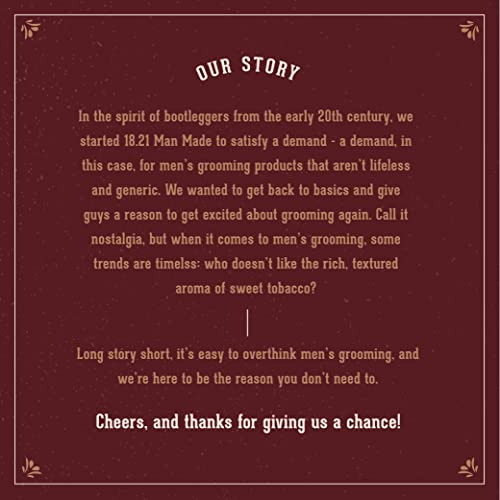 18.21 Man Made Hair, Skin & Beard Oil for Men, 4 Scents - Non-Greasy, Conditioning Balm with Castor Seed, Jojoba, and Argan Oils - Premium Tattoo and Mustache Care Products