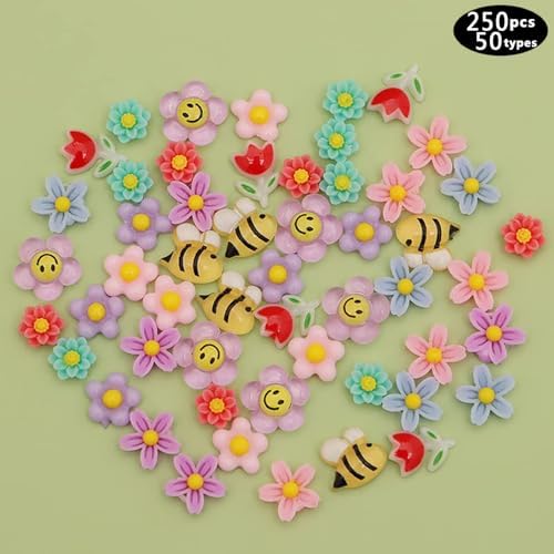 250pc 3D Nail Charms Set - Diverse Shapes & Colors for Acrylic Nails & DIY Crafts (#2)