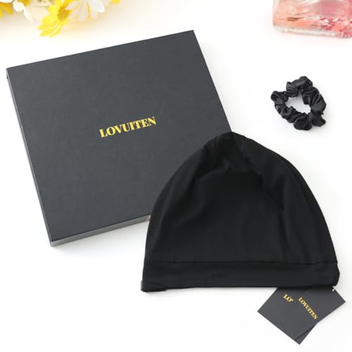 100% Mulberry Silk Bonnet for Sleeping Women Men, Real Silk Lined Sleep Cap with Adjustable Strap, Hair Wrap Slouchy Beanie for Curly Hair