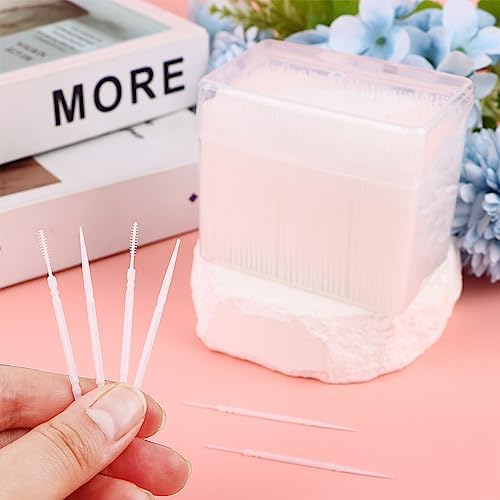 1100Pcs Dental Picks Plastic Toothpick Oral Hygiene 2 Way Interdental Brush Stick