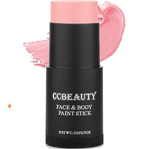 CCBeauty Neon UV Orange Eye Black Face Body Paint Stick Oil, EyeBlack Halloween Face Painting Kit Glow in the Black Lights Makeup,Cream FacePaints Hypoallergenic for Cosplay Costume Parites Supplies