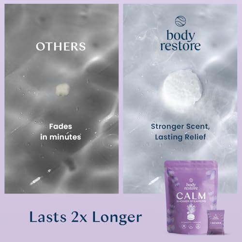 Body Restore Shower Steamers Aromatherapy 15 Pack - Birthday Gifts for Women, Men, Travel Essentials, Stress Relief, Relaxation, Self Care, Bath Bombs - Lavender