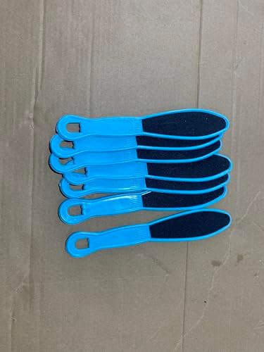 100 Pcs Pedicure Foot File Double Sided Callus Remover Sandpaper Foot Sander Scraper Scrubber with Plastic Handle Heel Rasp Tool for Feet Spa(Blue)