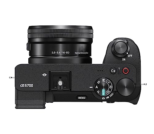 Sony Alpha 6700 – APS-C Interchangeable Lens Camera with 26 MP Sensor, 4K Video, AI-Based Subject Recognition, Log Shooting, LUT Handling and Vlog Friendly Functions and 16-50mm Zoom Lens