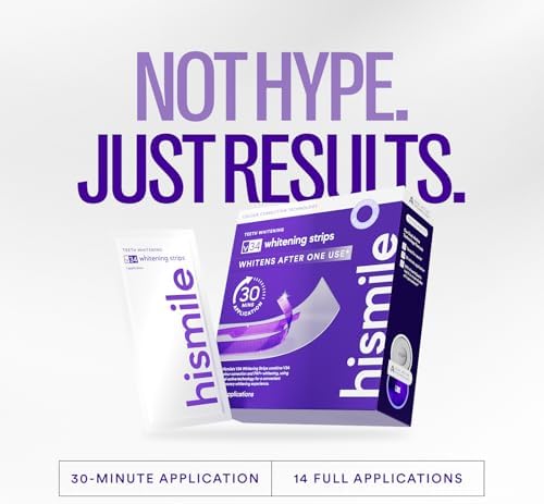 Hismile V34 Whitening Strips, Teeth Whitening Strips, Purple Tooth Whitening, Tooth Stain Treatment, Combining Whitening and Colour Correction