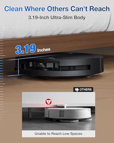 ECOVACS DEEBOT T50 PRO Omni Robot Vacuum and Mop, 3.19” Ultra-Slim, 15,000Pa Suction, ZeroTangle 2.0, TruEdge Edge Cleaning, AIVI 3D Obstacle Avoidance, Auto Mop Wash & Dry, Self-Emptying