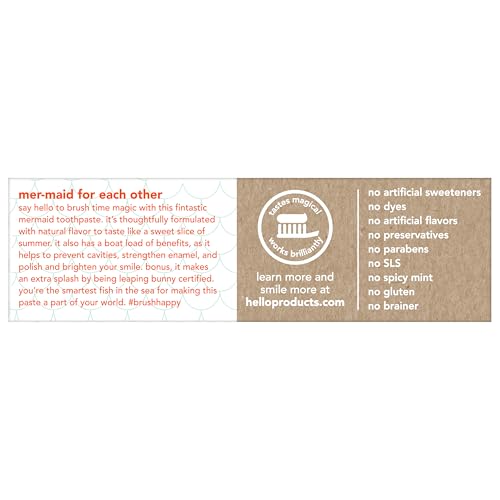 hello Magical Mermaid Kids Toothpaste with Fluoride, Orange Dreamsicle Flavor Toothpaste for Kids, Safe for Ages 2 and Up, Helps Prevent Cavities, Strengthen Enamel, Polish Teeth, 3 Pack, 4.2 Oz Each