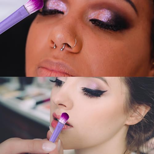 10Pieces Beadable Makeup Brushes Diy Makeup Comestic Brushes Beaded Brushes Kit for DIY Beaded Eyeshadow Brush (Beadable Makeup Brushes-10pieces=2Sets)-Purple