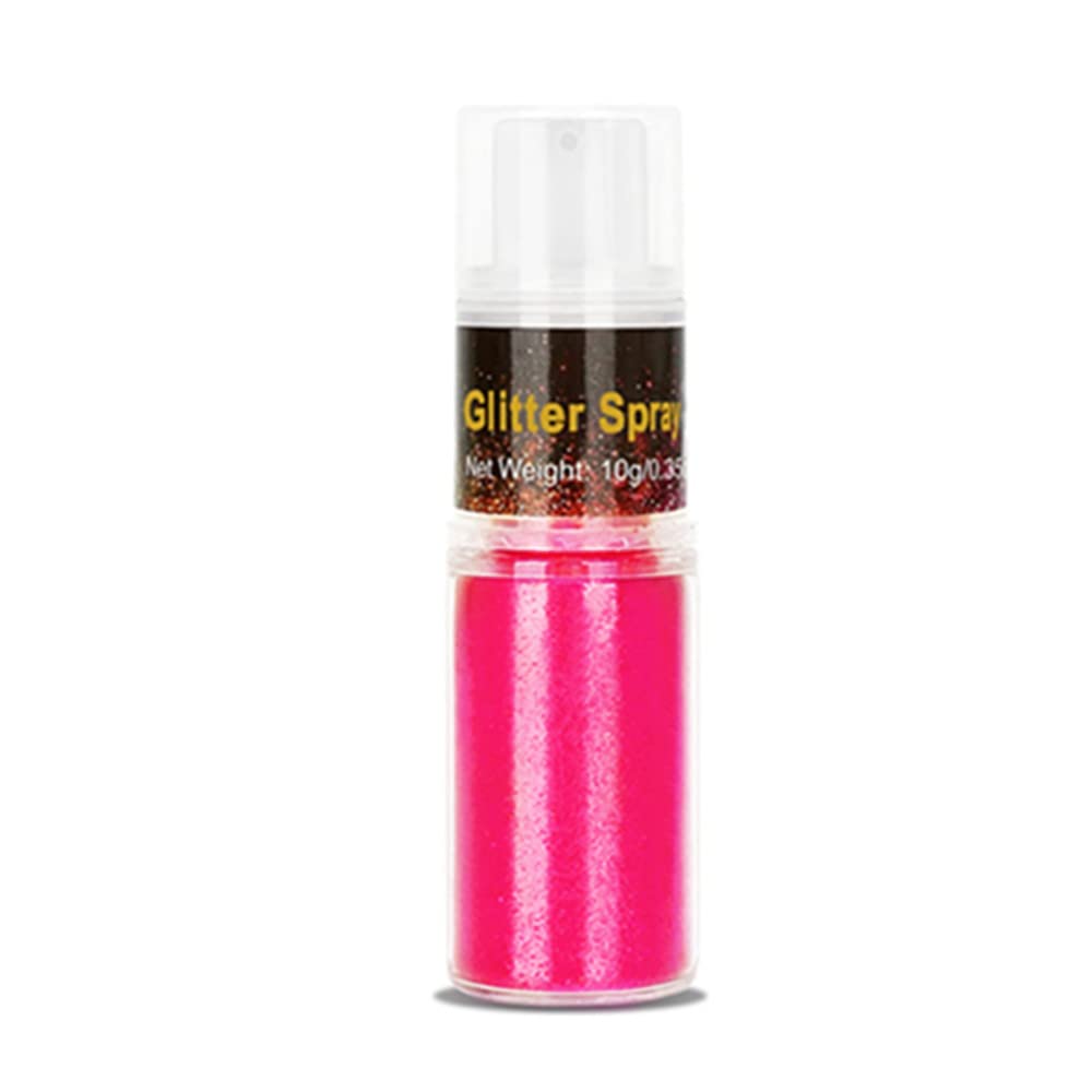 Go Ho UV Hot Pink Hair and Body Glitter Spray, Festival UV Effect Glitter Powder Makeup for Hair/Body/Clothes,Powder Spray Loose Sparkle Makeup,10g