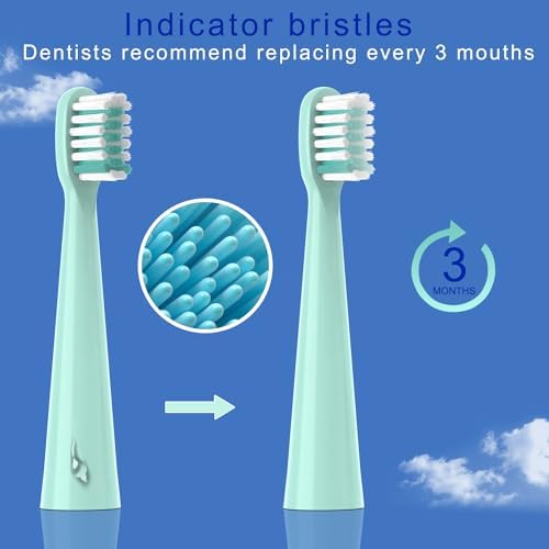 10PCS Toothbrush Replacement Head Compatible with Vekkia Kids Blue Dragon Electric Toothbrush, Soft and Comfortable for Children's Teeth and Gums