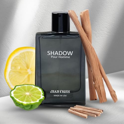 Jean Rish Shadow Pour Homme Eau De Toilette for Men (3.4 Fl Oz / 100ml) with Lemon, Cedar & Bergamot Notes - Long Lasting and Luxury Fragrance