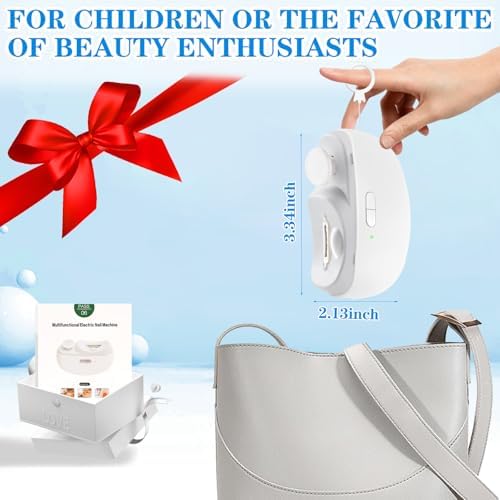 3-in-1 Electric Nail Clippers, Upgrade Electric Nail Clippers for Seniors or Babys, Automatic Electric Polishing Nail Clipper with Collector, Electric Nail Trimmer Gift for Your Loves (Cream-White)