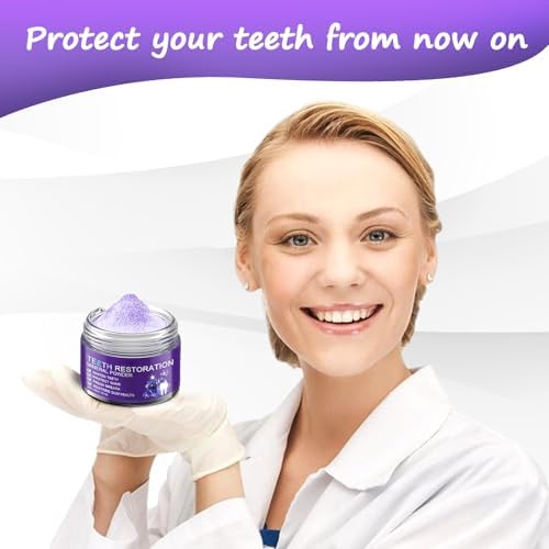 2025 New Teeth Restoration Mineral Powder Purple Natural Mineral Tooth Powder for Teeth Whitening Tooth Strengthening & Gum Care Fresh Breath