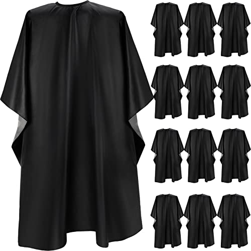 Foaincore 12 Pcs Professional Hair Cutting Cape with Adjustable Snap Closure, 59" x 47" Large Salon Barber Cape Waterproof(59 x 47 Inch)
