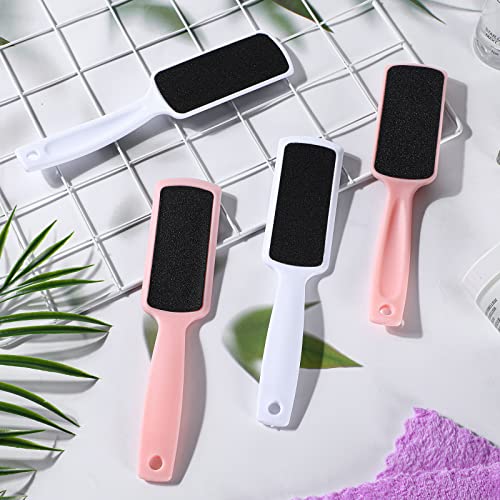 30 Pcs Foot File Dead Skin Foot Scrubber Remover Pedicure Double Sided Callus Heel Foot Scraper Professional Foot Exfoliator Feet Rasp for Smoothing Hard Rough Skin Kit, Pink, White, 7.87 x 1.77 Inch
