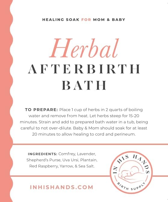 Herbal Postpartum Bath by in His Hands. 12 Ounces of Handmade Soothing Herbs and Sea Salt for Postpartum. Healing, Relaxing, Soothing Bath for Postpartum Recovery.