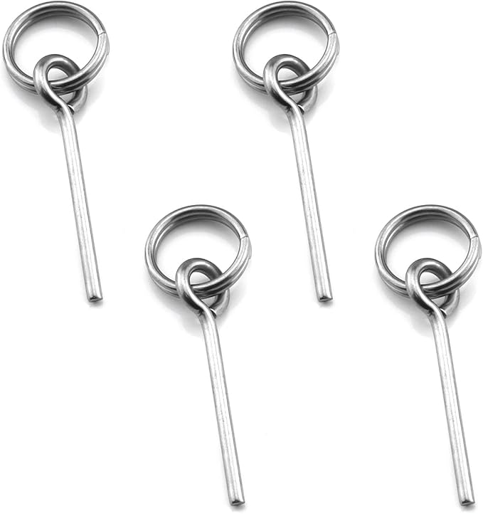 4pcs Tent Pin & Ring Replacement Stainless Steel Tent Pole Connectors for Outdoor Camping Hiking Travel