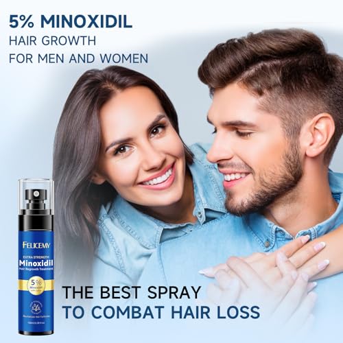 5% Minoxidil for Men and Women Hair Growth, Minoxidil Spray For Beard Growth Serum, Combat Hair Thinning and Loss, Strengthen Regrowth Treatment 3.38 Fl Oz