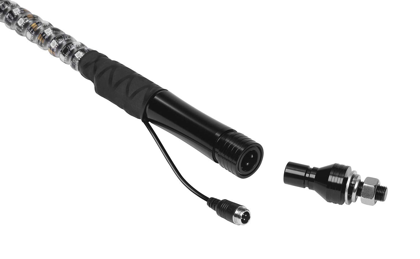 BOSS Audio Systems XP4 ATV Chasing LED Whip - 48-inch, 360-degree RGB Illumination, Control App, IP67 Weatherproof Rated, Easy Installation