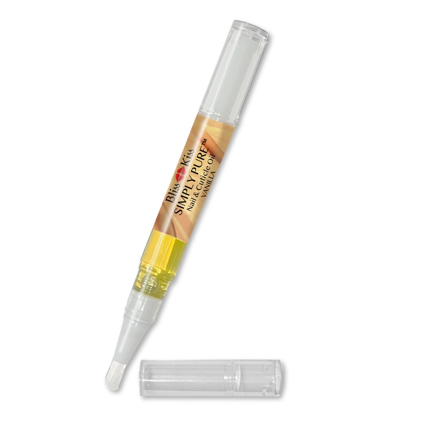 Bliss Kiss | 1 Vanilla Fragrance | Nail Oil Cuticle Pen w/Vitamin E & Jojoba⏤Nail Strengthener Nail Growth Serum for Brittle Peeling Breaking Thin Nails