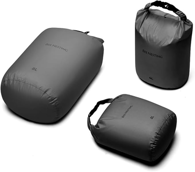 Ultralight Dry Bag Set for Backpacking, Waterproof Dry Sack for Camping, Hiking, Motorcycle, Lightweight Stuff Sack Set of 3 Pack