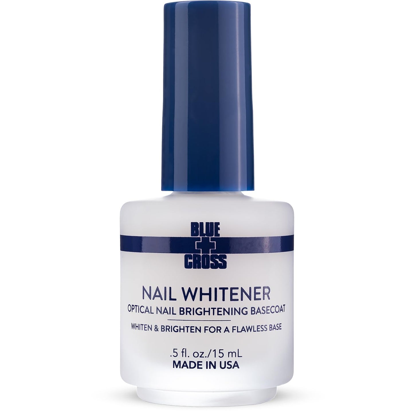 Blue Cross Nail Whitener, Professional Optical Brightening Basecoat Nail Concealer Polish with Vitamin E, Lemon Lime Extracts, Made in USA, 15mL