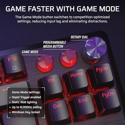 Corsair K70 PRO TKL RGB Tenkeyless Mechanical Wired Gaming Keyboard – Pre-Lubed Hall Effect MGX Hyperdrive Adjustable Switches, Simultaneous SOCD and Rapid Trigger, ABS Double-Shot, QWERTY NA – Black