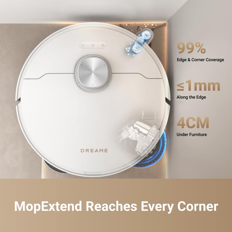DREAME L40 Ultra Robot Vacuum with Removable & Liftable Mop, Extendable & Liftable SideBrush, 11,000Pa Suction, 149℉ Mop & Washboard Self Cleaning, Auto-Empty, Auto Refill, Voice Control