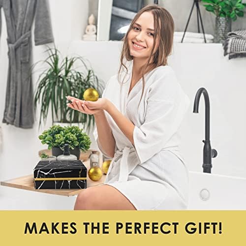 Birthday Gifts, 24K Gold Bath Bombs Set, Deluxe Marble Bath Bomb Gift Set, 9 Bath Bombs for Women & Men, Perfect for Bubble & Spa Bath, Natural Scents, Vanilla Coconut, Lavender, Jasmine & More