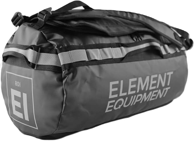 Element Equipment Trailhead Duffel Bag Shoulder Straps Waterproof Black/Grey Large
