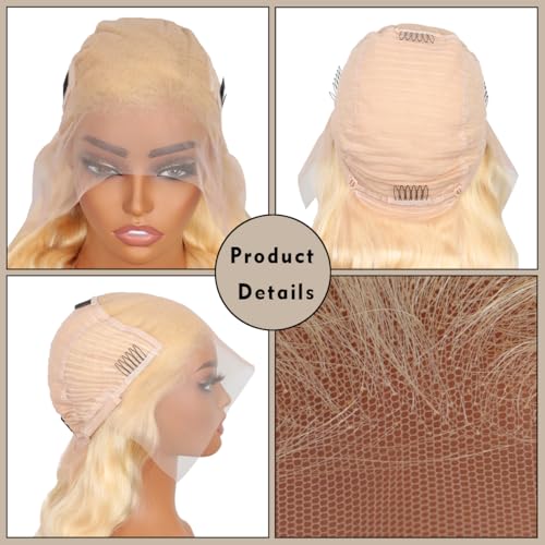 30 Inch 613 13x6 Lace Front Wig Human Hair 200 Density Blonde Wig Human Hair Body Wave Lace Front Wigs Human Hair Pre Plucked 613 HD Lace Frontal Wig 13x6 Wigs For Women