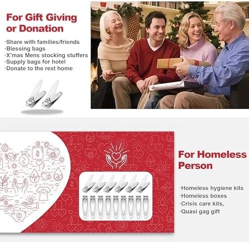 100-Pack Nail Clippers Bulk Toenail Fingernail Clippers Pack, Stainless Steel Fingernail Toe Nail Clippers,Portable Mini Nail Cutter Set for Men Women Homeless Care Package Supplies