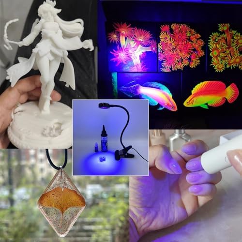 5W Gooseneck UV Resin Curing Light for UV Resin molds Jewelry Making DIY Crafts and gooseneck uv lamp for Gel x Nails