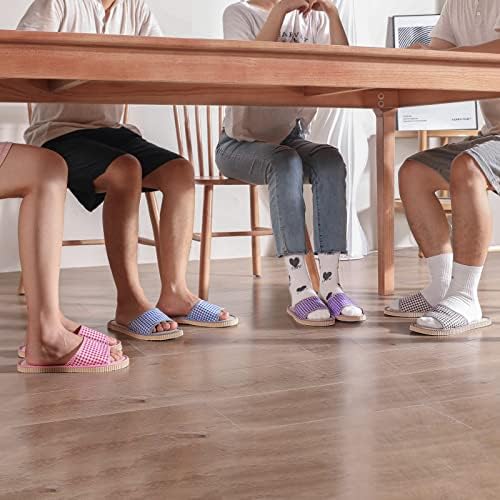 10 Pairs Washable House Slippers for Guests,Disposable Slippers for Guests,Breathable Open Toe Indoor Slipper,Spa Slipper for Guests,Home,Bedroom,Hotel,Travel,Unisex Universal Size(6 Large Size+4