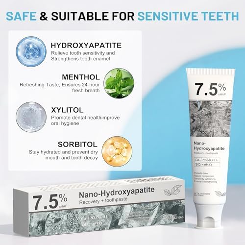 Hydroxyapatite Toothpaste for Advanced Enamel Protection, Fluoride-Free Nano Hydroxyapatite Toothpaste, Gentle and Effective Formula, Fresh Breath, Suitable for Sensitive Teeth 2 Pack