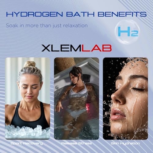Hydrogen Bath Bombs for Women, Hydrogen Water Tablets for Bath Soak, H2 Water for Face Washing Bathing Spa & Hot Tub, Enhance Skin Hydration Body Relaxation Anti-Aging 4 Packs