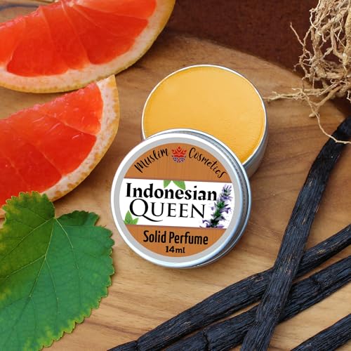 Indonesian Teakwood SOLID Perfume | Pink Grapefruit | Patchouli | Vetiver | Halal | Vegan || Made in Canada - Muslim Cosmetics - Indonesian Queen 0.5oz / 14ml