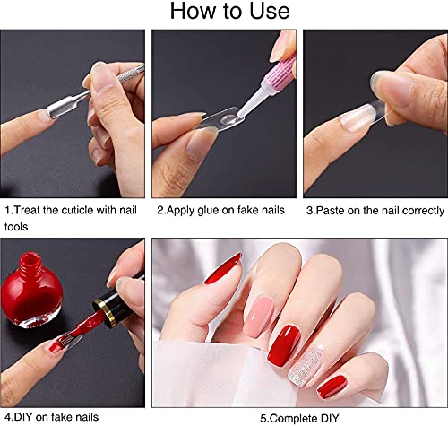 50Pcs Nail Glue for Acrylic Nails Press On Nails Professional Nail Tip Glue Long Lasting Nail Adhesive Glue Super Bond for False Nails Adhesive for Fake NailsTips 0.07oz