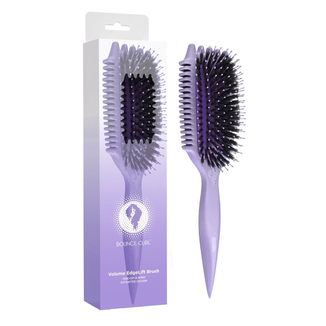 Bounce Curl Volume EdgeLift Brush, 5-in-1 Tool for Volumized Waves, Curls & Coils - Purple